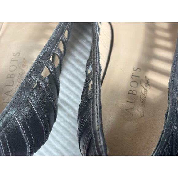 Talbots Shoes Womens Size 8B Black Leather Caged Cutout Pump Heels Stiletto - Picture 7 of 10